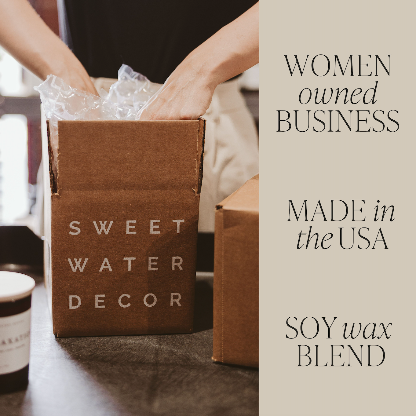 Stress Relief Soy Candle - Black Stoneware Jar - 12 oz