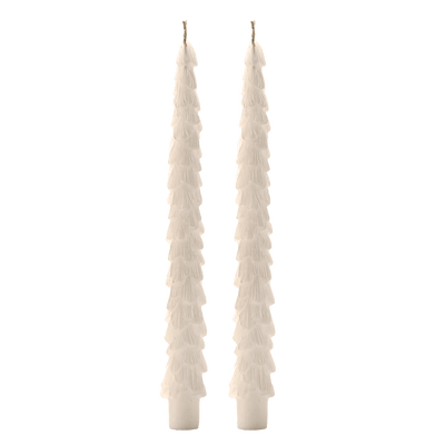 Cream Tree Taper Candles - Set of 2 - Sweet Water Decor - Taper Candles