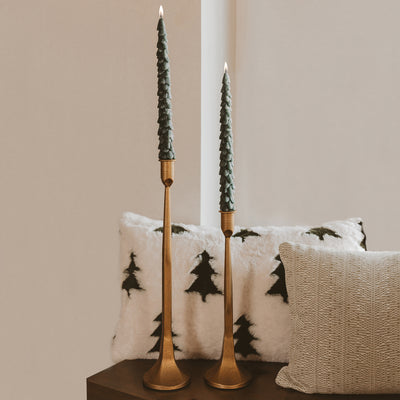 Green Tree Taper Candles - Set of 2 - Sweet Water Decor - Taper Candles