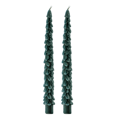 Green Tree Taper Candles - Set of 2 - Sweet Water Decor - Taper Candles
