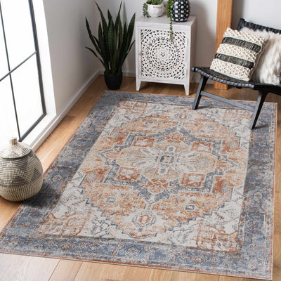 Blue Orange Hera Washable Area Rug - Sweet Water Decor - Rugs
