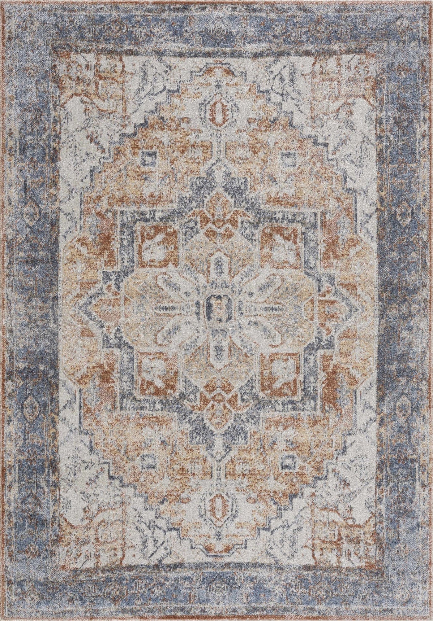 Blue Orange Hera Washable Area Rug - Sweet Water Decor - Rugs