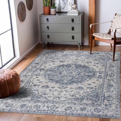 Blue Hiti Washable Area Rug
