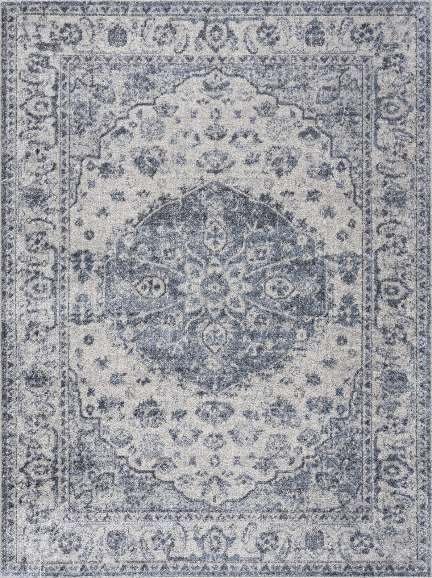 Blue Hiti Washable Area Rug