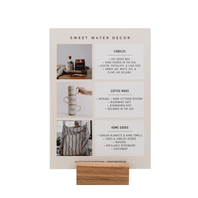 Shelf Talker + Block - Sweet Water Decor - Marketing Tools