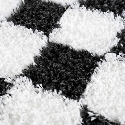 Atira Black & White Checkered Area Rug - Sweet Water Decor - Rugs