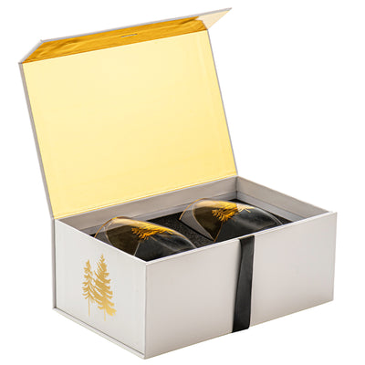 Trees Stemless Wine Glass - Boxed Set of 2 - Sweet Water Decor - wine glass boxed set