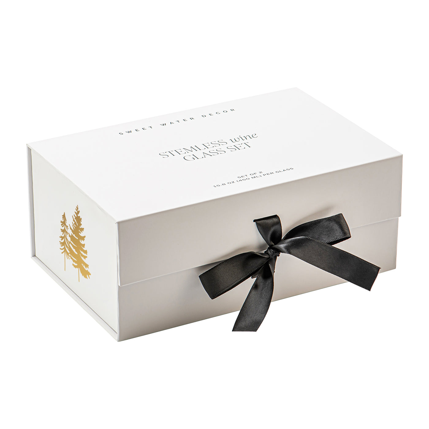 Trees Stemless Wine Glass - Boxed Set of 2 - Sweet Water Decor - wine glass boxed set
