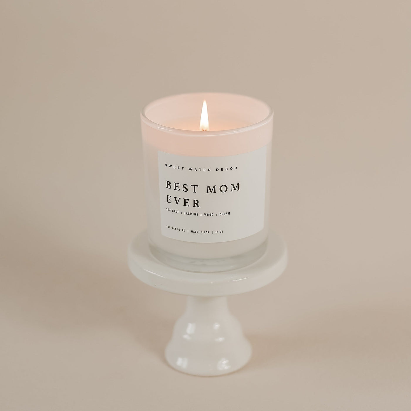 Best Mom Ever! Soy Candle - White Jar - 11 oz - Sweet Water Decor - Candles