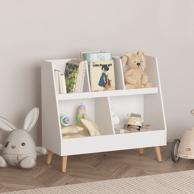 Walker Edison | Kids Bookcase and Toy Organizer - Sweet Water Decor - Storage & Organization