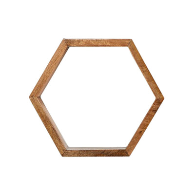 12” Wooden Hexagon Floating Honeycomb Shelve (Set of 5) - Sweet Water Decor - Shelf