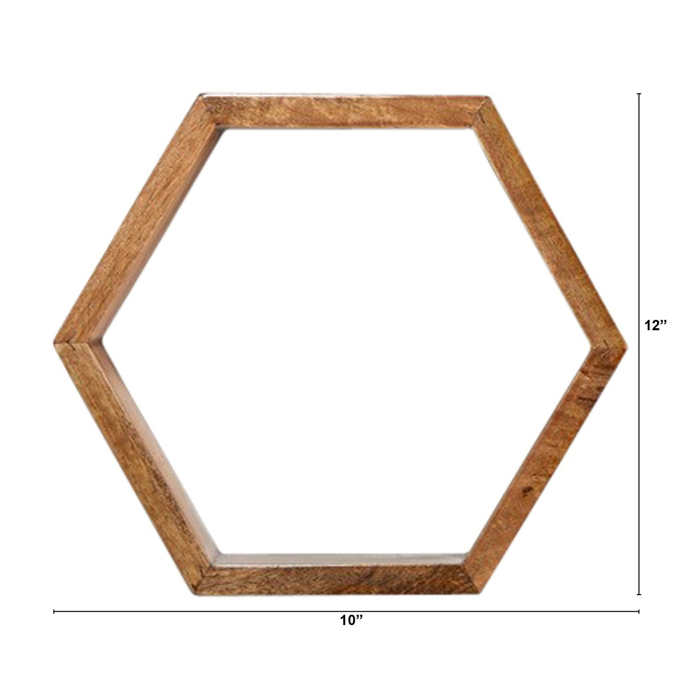 12” Wooden Hexagon Floating Honeycomb Shelve (Set of 5) - Sweet Water Decor - Shelf