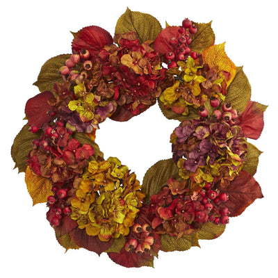 24” Fall Hydrangea Wreath - Sweet Water Decor - Wreath