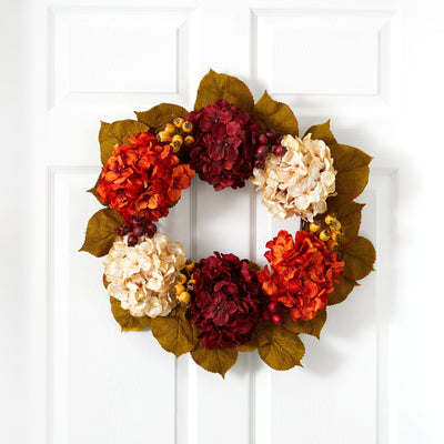 24” Fall Hydrangea Wreath - Sweet Water Decor - Wreath