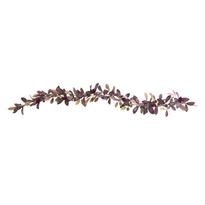 6’ Fall Laurel Leaf with Berries Artificial Garland (Set of 2) - Sweet Water Decor - Garland