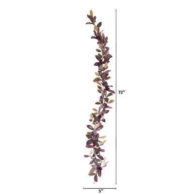 6’ Fall Laurel Leaf with Berries Artificial Garland (Set of 2) - Sweet Water Decor - Garland