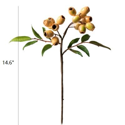 Artificial Fruit Loquat Fruit Stem in Yellow 15" Tall Silk Plant