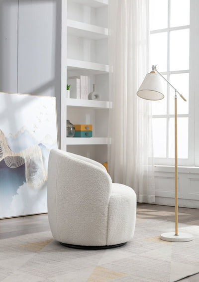 Walker Edison | Teddy Swivel Barrel Accent Armchair Chair - Sweet Water Decor - Living Room