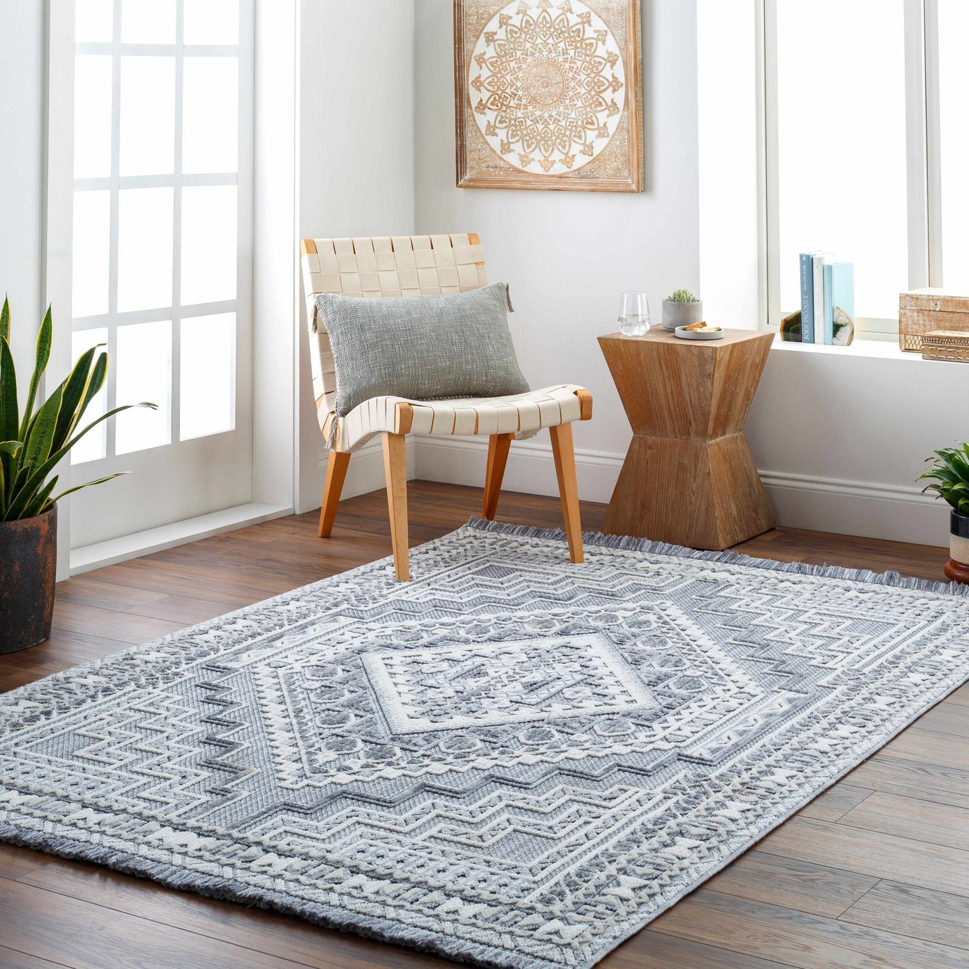 Alya Charcoal Textured Area Rug - Sweet Water Decor - Rugs