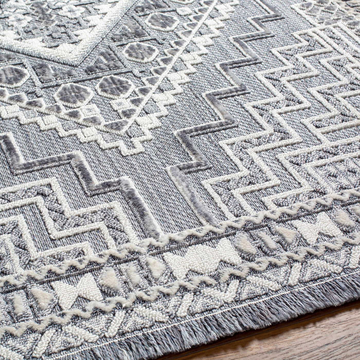 Alya Charcoal Textured Area Rug - Sweet Water Decor - Rugs