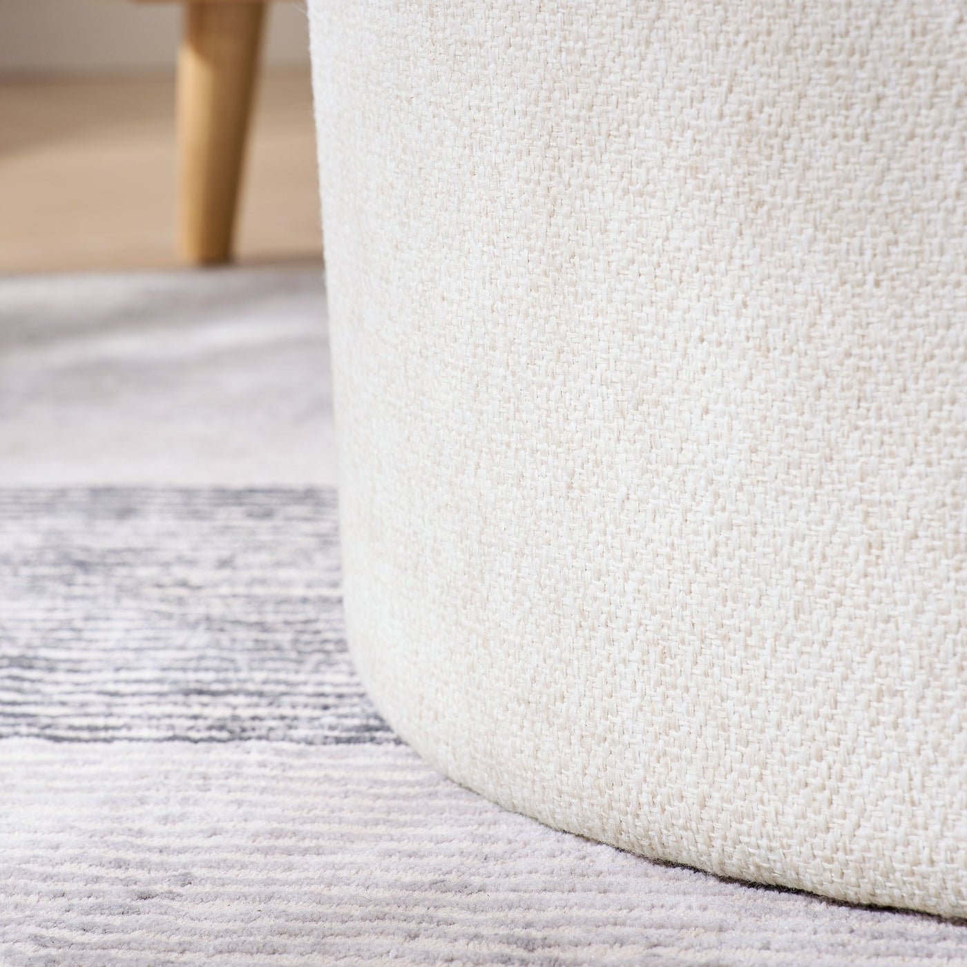Walker Edison | Chenille 2 - Piece Set Round Storage Ottomans - Sweet Water Decor - Storage & Organization