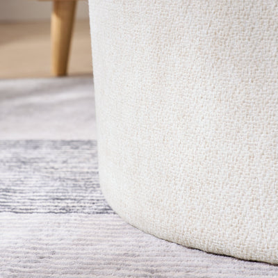 Walker Edison | Chenille 2 - Piece Set Round Storage Ottomans - Sweet Water Decor - Storage & Organization