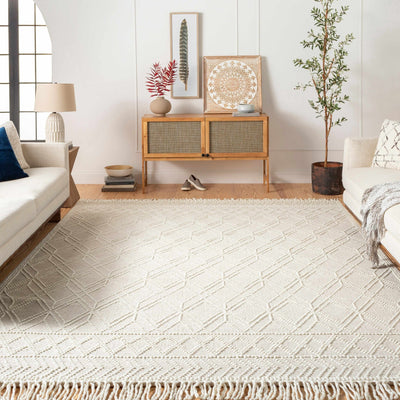 Ramsbury Beige Trellis Wool Rug - Sweet Water Decor - Rugs