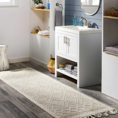 Ramsbury Beige Trellis Wool Rug - Sweet Water Decor - Rugs