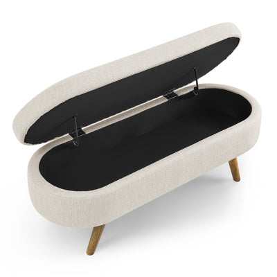 Walker Edison | Ottoman Oval Storage Bench - Sweet Water Decor - Ottoman