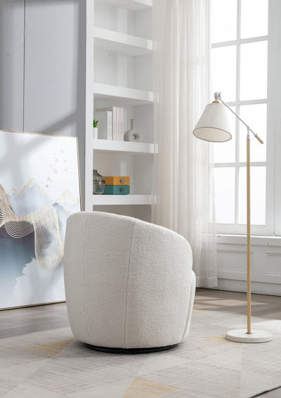 Walker Edison | Teddy Swivel Barrel Accent Armchair Chair - Sweet Water Decor - Living Room