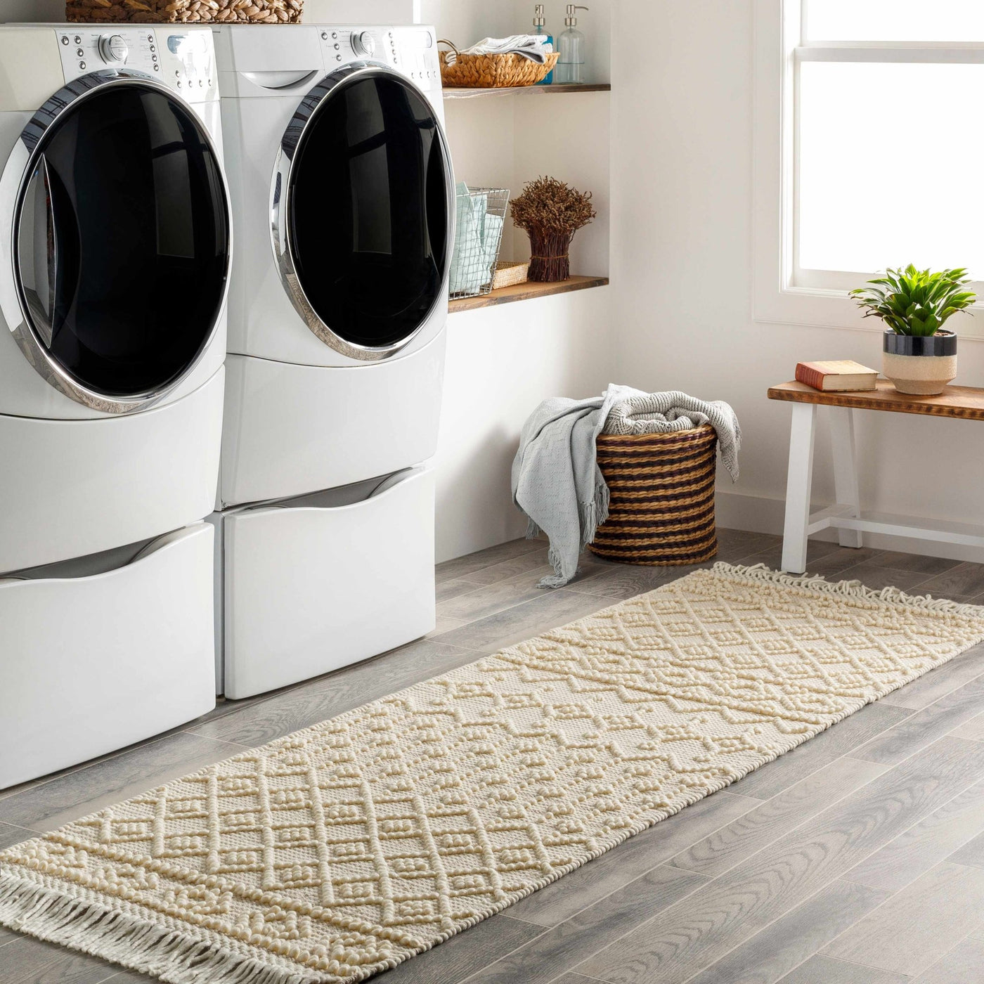 Brothers Beige Wool&Cotton Rug - Sweet Water Decor - Rugs