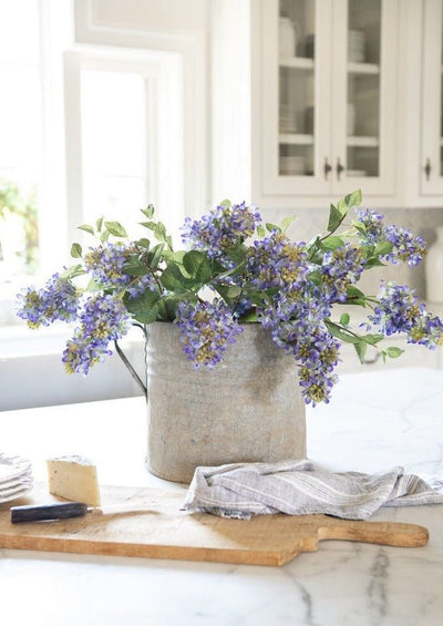 Purple Artificial Lilac Flower Stem - 34.5" - Sweet Water Decor - Faux Plant