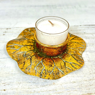 Metal Lotus Tealight Holder Small - Sweet Water Decor - Candle Holder