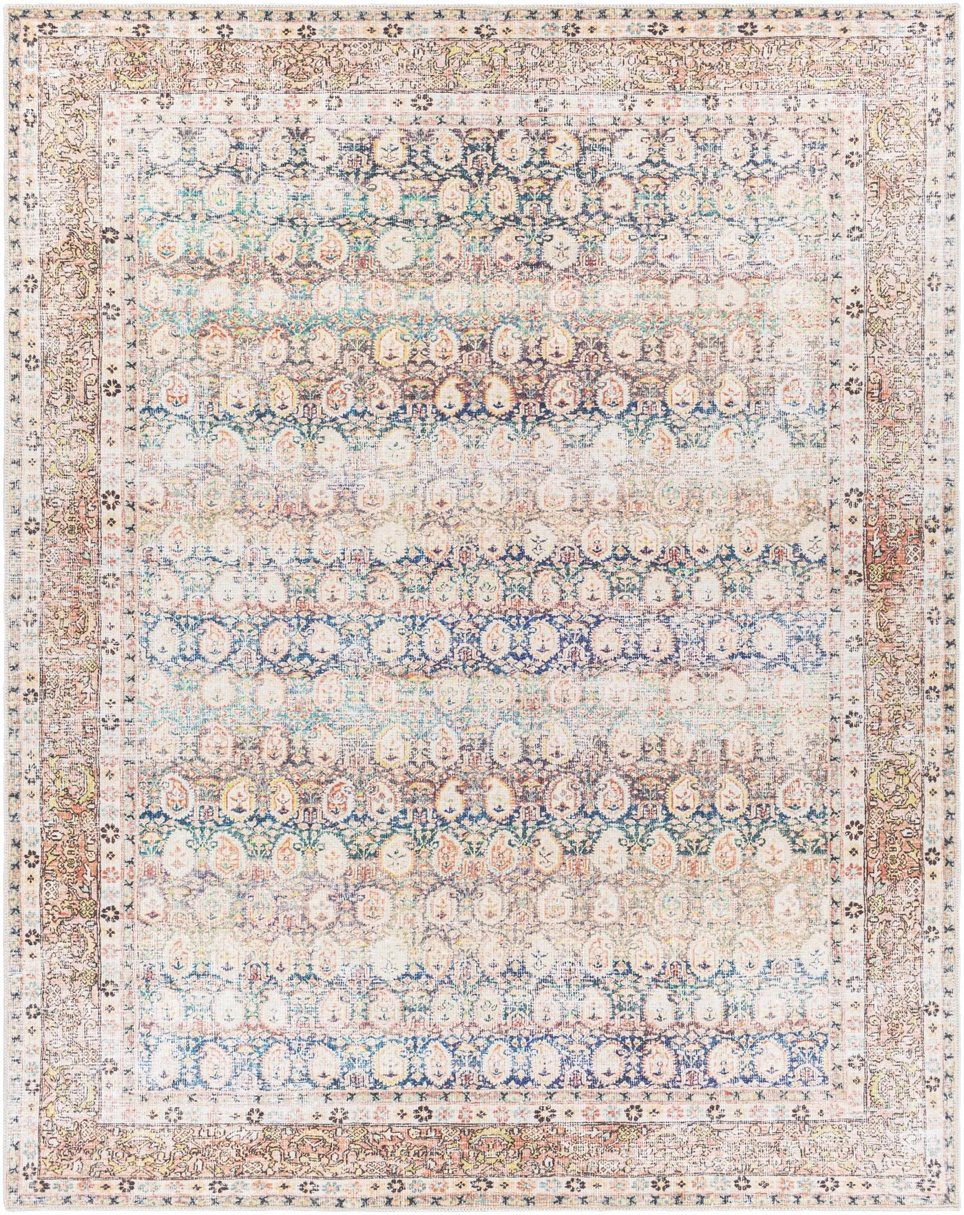 Rust Maligaya Distressed Washable Area Rug - Sweet Water Decor - Rugs