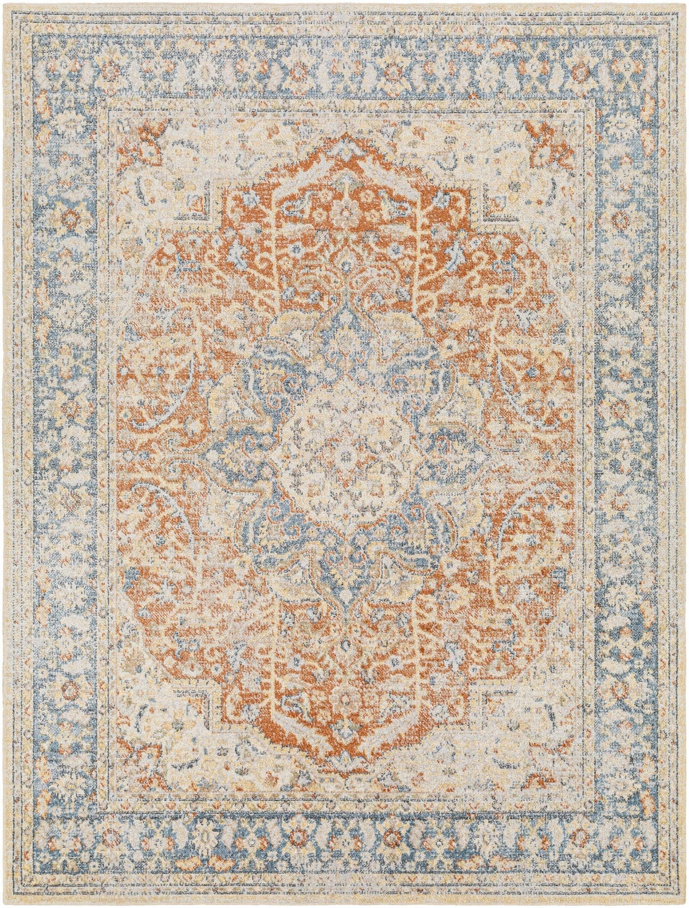 Emke Rust Washable Area Rug - Sweet Water Decor - Rugs