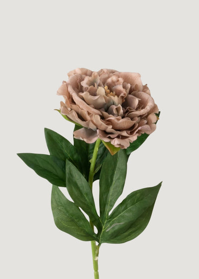 Mauve Taupe Real Touch Peony Fake Flower - 24.5" - Sweet Water Decor - faux flower