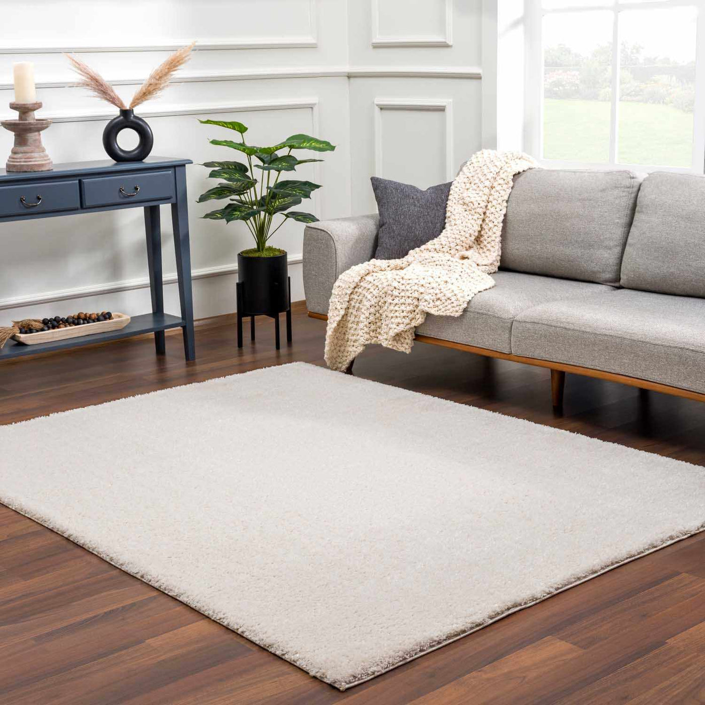 Heavenly Solid Beige Plush Rug - Sweet Water Decor - Rugs