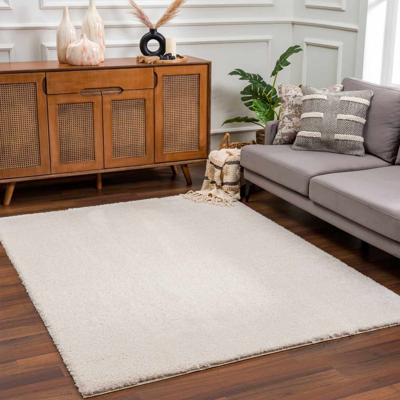 Heavenly Solid Beige Plush Rug - Sweet Water Decor - Rugs