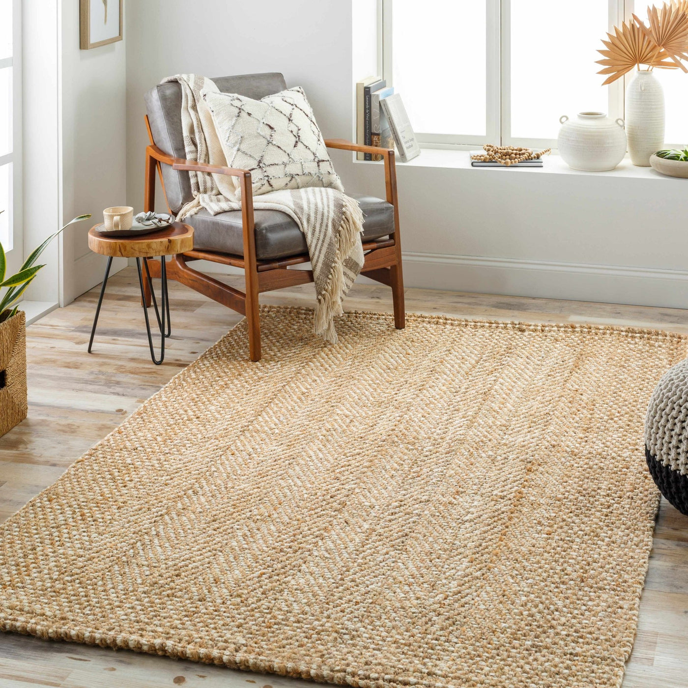 Dinah Natural Textured Jute Rug - Sweet Water Decor - Rugs