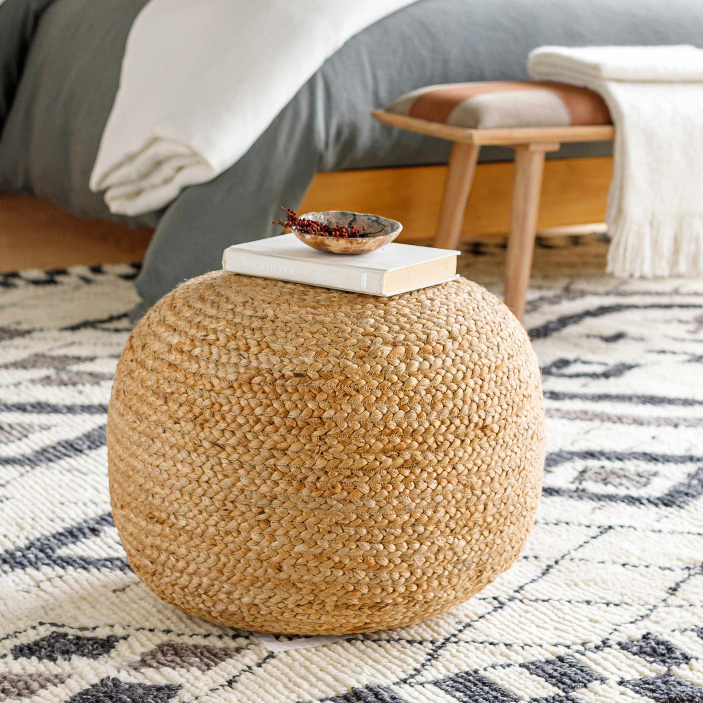 Kaumakani Jute Pouf - Sweet Water Decor - Pouf