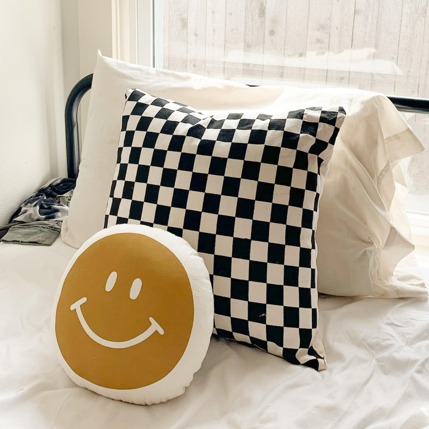 checkered pillow cover - Sweet Water Decor - Throw Pillow