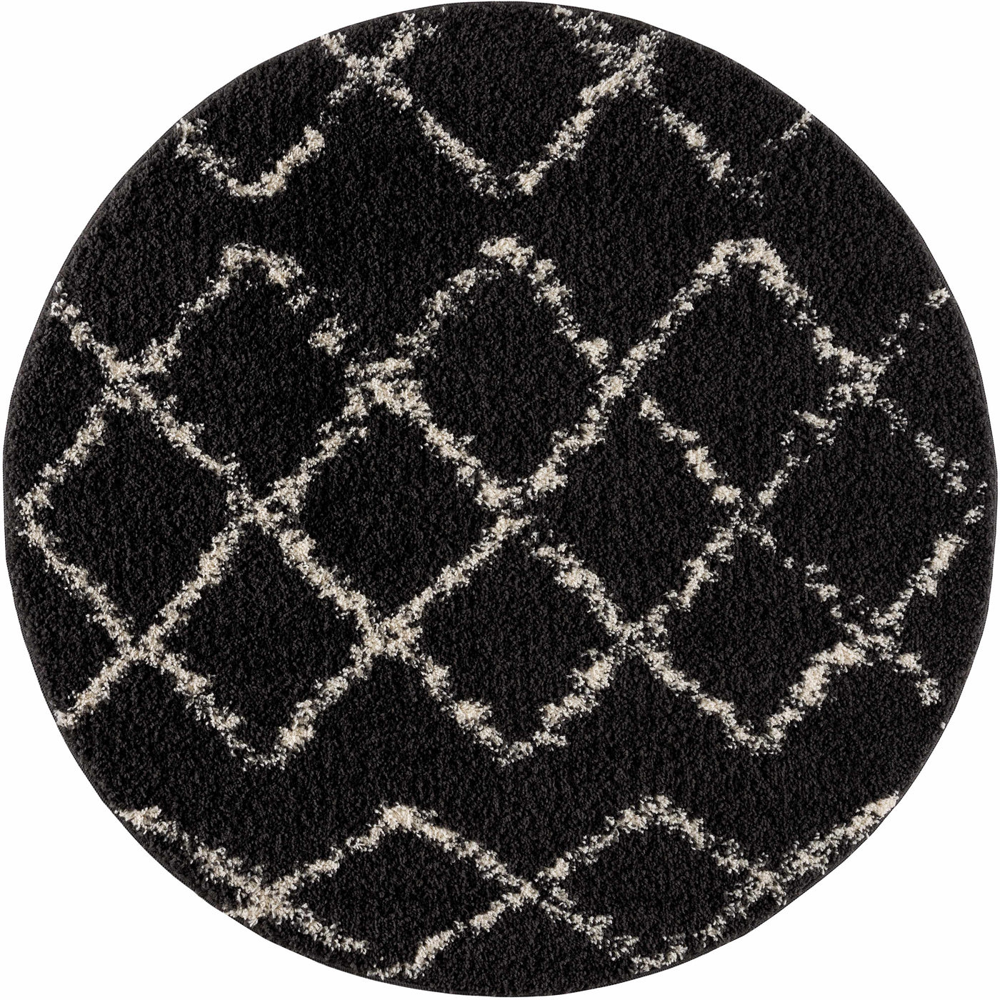 Wallagrass Black/Beige Trellis Tassel Shag