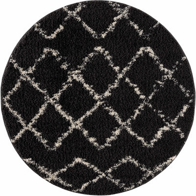 Wallagrass Black/Beige Trellis Tassel Shag