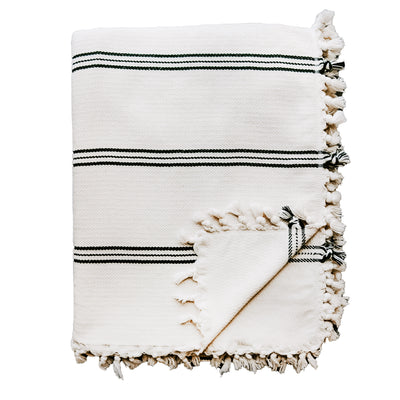 Taylor Turkish Blanket - Three Stripe - Sweet Water Decor - Blankets