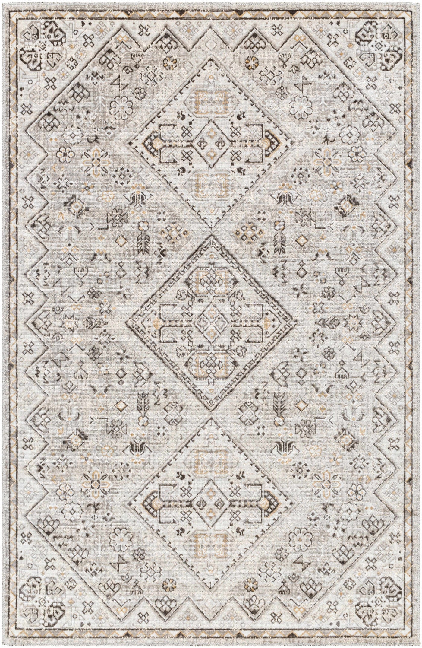 Meja Cream Washable Area Rug