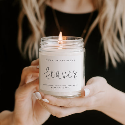 Leaves Soy Candle - Clear Jar - 9 oz