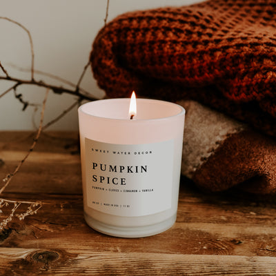 Pumpkin Spice Soy Candle - White Jar - 11 oz