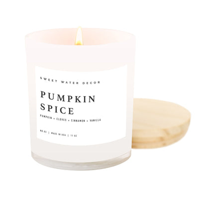 Pumpkin Spice Soy Candle - White Jar - 11 oz