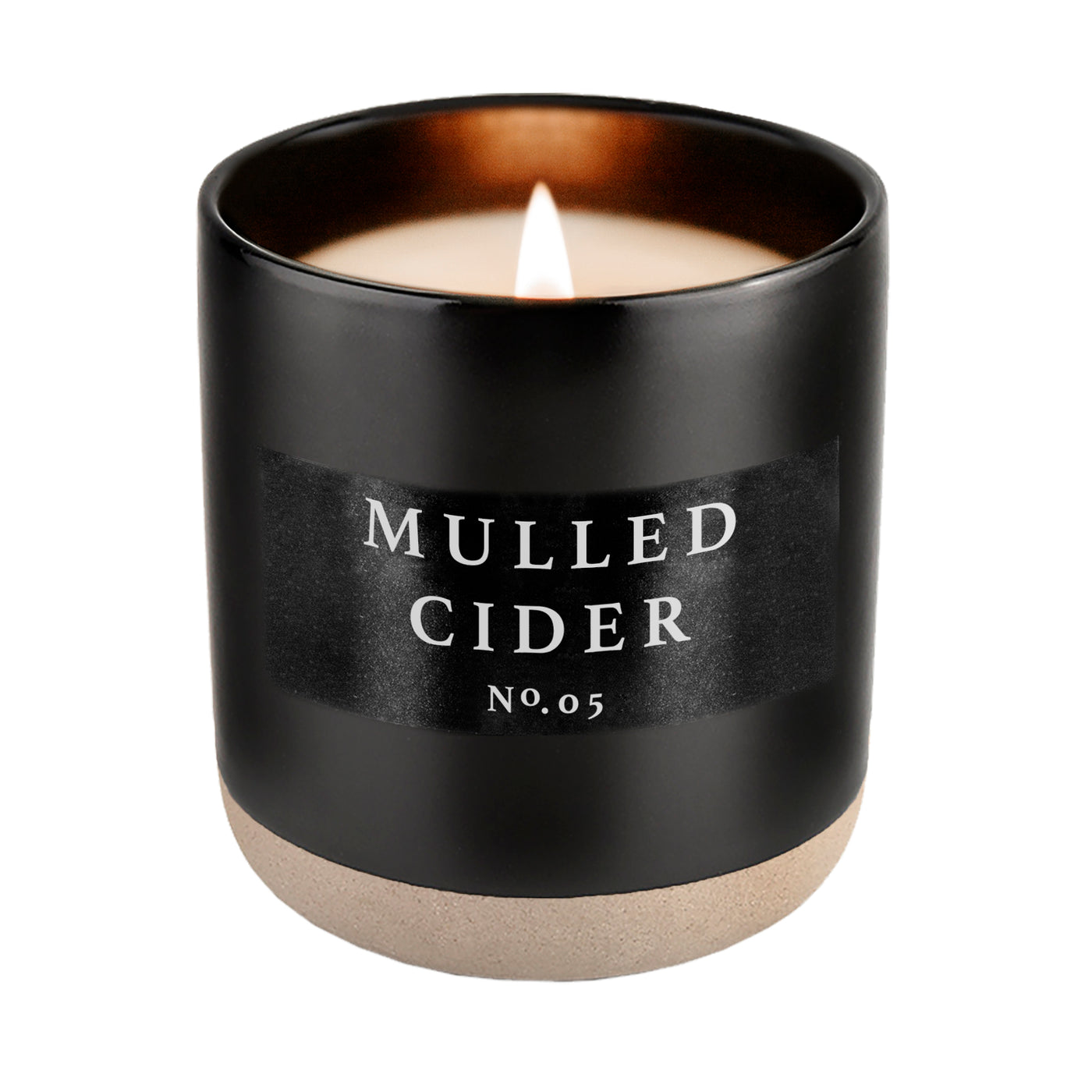 Mulled Cider Soy Candle - Black Stoneware Jar - 12 oz