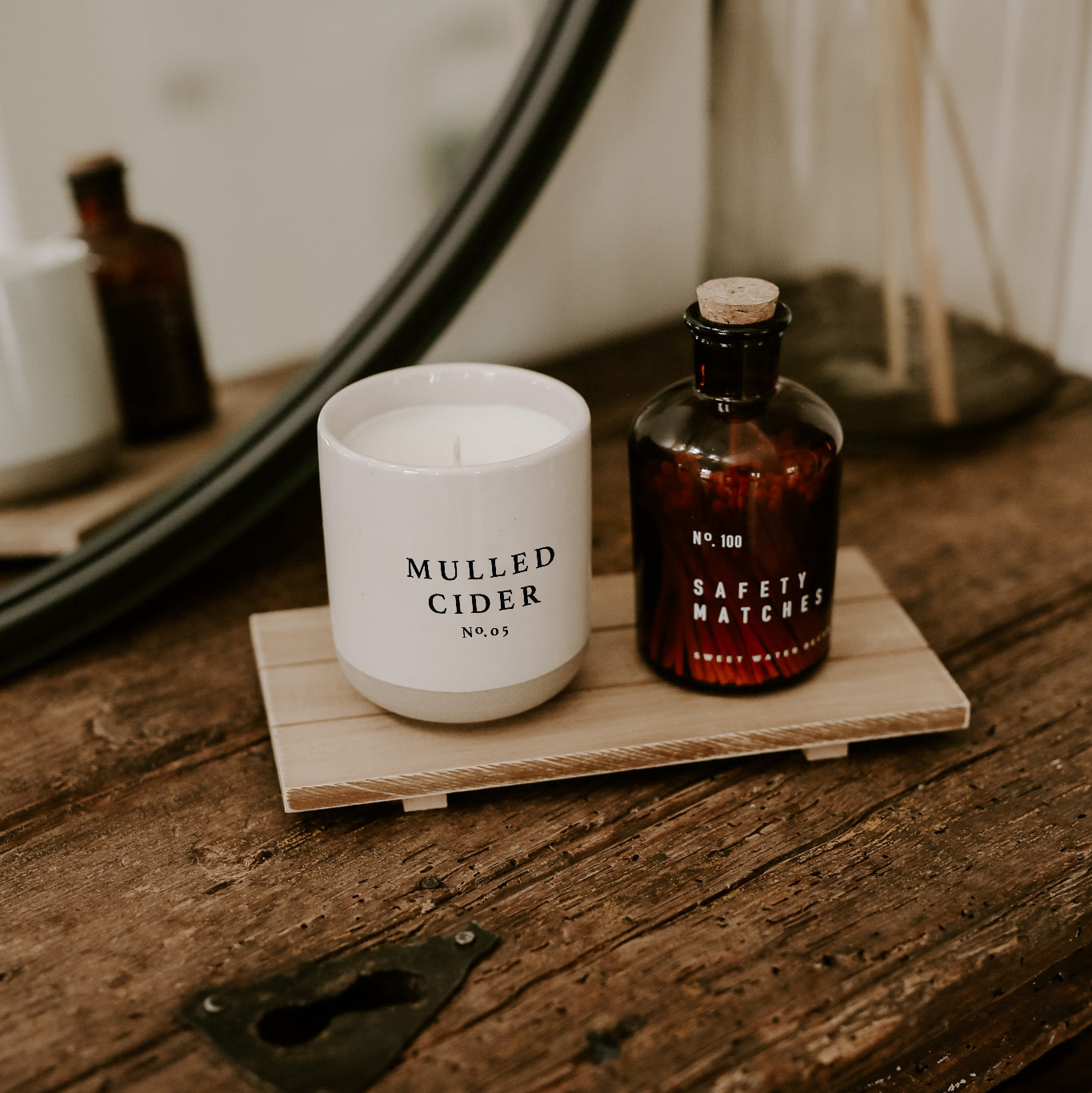 Mulled Cider Soy Candle - Cream Stoneware Jar - 12 oz